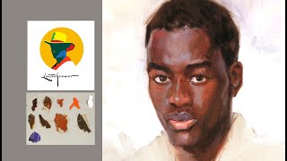 How to paint skin colors in a dark complexion portrait Portrait painting by Ben Lustenhouwer [upl. by Owain]