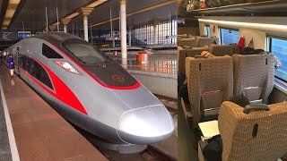 350kmh fast Fuxing High Speed Train G6 Shanghai  Beijing in First Class [upl. by Yellek497]