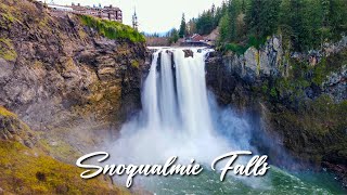 Snoqualmie Falls  Drone Tour  Washington State Top Waterfall [upl. by Raffarty293]