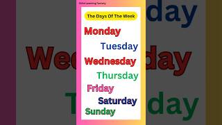 Days of the week songlearning days of the weekKids Learning videoKids songKids videoshortvideo [upl. by Mervin]