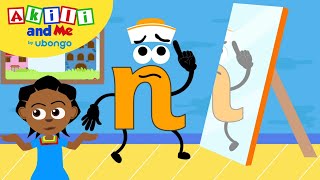 Learn Letter N  The Alphabet with Akili  Cartoons for Preschoolers [upl. by Pizor]