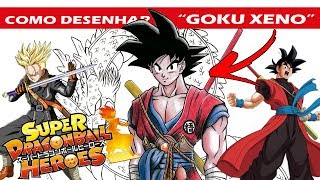 Como Desenhar Goku Xeno Dragon Ball Heroes [upl. by Hanafee]