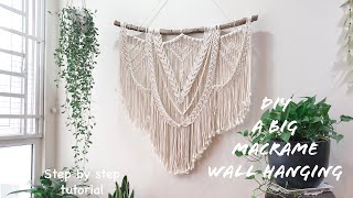 How to make a big and beautiful macrame wall hanging  Easy tutorail by Him Macrame [upl. by Shantha]