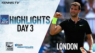 Highlights Dimitrov Berdych Advance At Queens [upl. by Ahsaele]