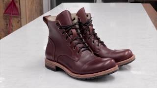 Shoe making  HANDMADE  hand welted and partly wood pegged working boots [upl. by Guillermo]