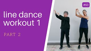 Easy Line Dance Workout 1 Part 2  Seniors beginners [upl. by Laud]