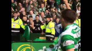 Celtic FC  Kieran Tierney leads the inVIncibles celebrations at Paradise [upl. by Gobert326]