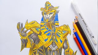 GOLDEN PHAROAH DRAWING  PHAROAH XSUIT DRAWING PUBG MOBILE [upl. by Animsay746]