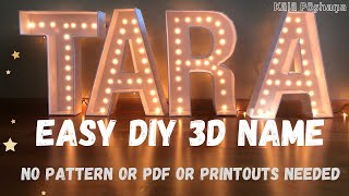 How to make 3D Letters  Marquee letters No Pattern or PDF neededDIY Large Birthday or Party Decor [upl. by Hsiwhem]