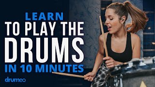 Learn To Play The Drums In 10 Minutes Beginner Lesson w Domino Santantonio [upl. by Etheline]