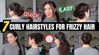 7 Easy Curly Hairstyles for frizzy hair days [upl. by Travers]