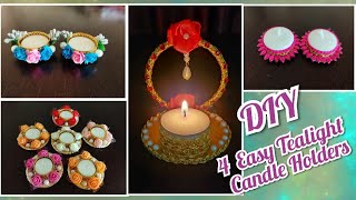 DIY Tealight Candle Holders  Decorative Candle Stands  Candle holders diy  Handmade [upl. by Ahsemal]