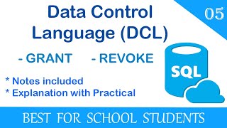 5 What is Data Control Language GRANT and REVOKE commands explained in detail [upl. by Acenes]
