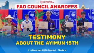 FAO Council Awardees Testimony about the Asia Youth International MUN 15th Bangkok Thailand [upl. by Rafat]