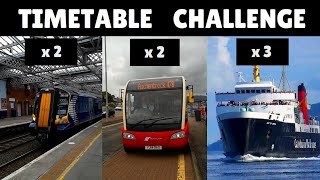 TIMETABLE CHALLENGE 1 2 trains 2 buses 3 Calmac ferries 82 miles in 7½ hours of public transport [upl. by Kuhlman563]