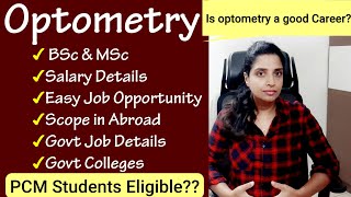 Optometry Course Details What is Optometrist BSc Optometry  Top CollegesGovt CollegesSalary [upl. by Damha]