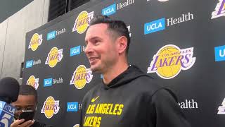 JJ Redick talks about Pat Riley getting a statue and using D’Angelo Russell off the bench [upl. by Nosde]