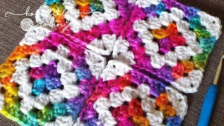 How to Crochet a Sunburst Granny Square  Tutorial [upl. by Addiego958]