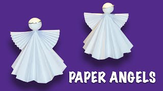 How to Make a cute Paper Angel  3D Origami Angel [upl. by Alvera427]