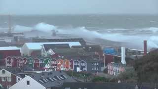 Orkan auf Helgoland  28 Oktober 2013  191 kmh  hurricane  ouragan [upl. by Rosner]