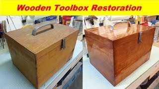 Old Vintage Wooden Tool Box Restoration amp Refinishing DIY [upl. by Akibma]