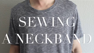 Sewing a Neckband on a Knit TShirt [upl. by Baryram]