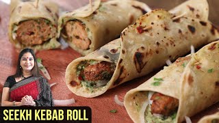 Chicken Kebab Roll Recipe  How To Make Chicken Seekh Kebab In Philips Air Fryer  Smita Deo [upl. by Daron]