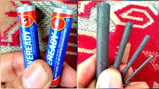 DIY Projects  How to find a Graphite Carbon Rod from Triple AAA 3A or AA 2A Size Battery [upl. by Yllas]