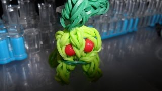 Chikorita Rainbow Loom charm tutorial [upl. by Ahsirkal]