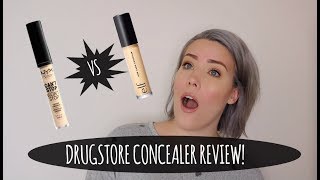 DRUGSTORE CONCEALER BATTLE  ELF CAMO VS NYX CANT STOP WONT STOP [upl. by Artim]