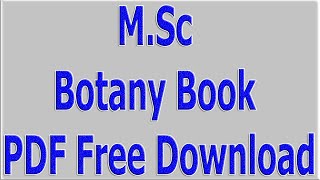 M Sc Botany Book PDF Free Download [upl. by Aniretake636]