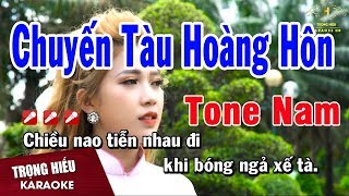 Karaoke Chuyến Tàu Hoàng Hôn Tone Nam Nhạc Sống  Trọng Hiếu [upl. by Auria]