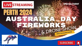 Australia Day Fireworks Perth 2024 Live [upl. by Oicnecserc352]