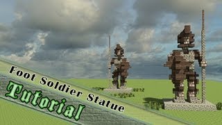 Minecraft Statue Tutorial How To Build A Medieval Spearman [upl. by Elleirb140]