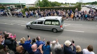 Rob Burrow funeral Hundreds line the streets to bid farewell to rugby league hero [upl. by Teeniv]