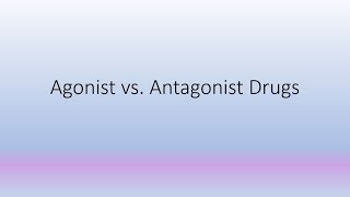 Agonist vs Antagonist drugs [upl. by Ahteral]