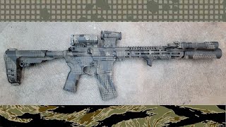 How To Paint Your Rifle Digital Night Camo Tiger Stripe EASY [upl. by Atyekram]