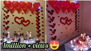 DIY Easy surprise Birthday Decoration For Husband Anniversary Or Valentinesday Decoration [upl. by Eadrahc]