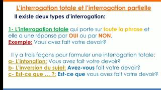 Linterrogation totale et linterrogation partielle  3ème ASC [upl. by Nymassej]