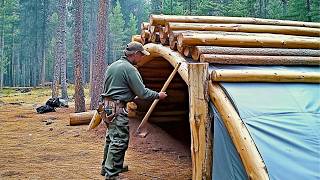 Man Builds UNDERGROUND Log DUGOUT in the Forest  Start to Finish by KopauKakXo4u [upl. by Gagne654]