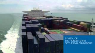 Largest Container Ship in the World CMA CGM Marco Polo VIDEO [upl. by Seem]