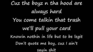 Eazy E Boyz In The Hood Lyrics [upl. by Nerraj]