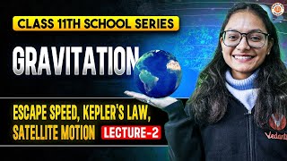 GRAVITATION CLASS 11  ESCAPE SPEED KEPLERS LAW SATELLITE MOTION  PHYSICS BY MANVI MAM [upl. by Enimrac911]