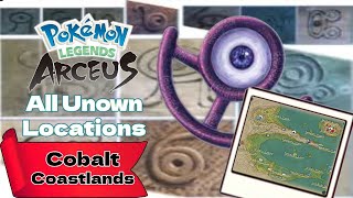 All Unown Locations Cobalt Coastlands  Pokémon Legends Arceus [upl. by Wrightson]