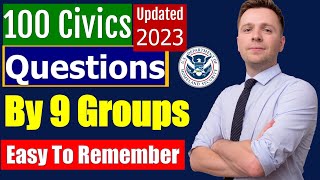 100 Civics Questions 2023 by 9 Groups for the US Citizenship interview 2008 Version easy to learn [upl. by Biancha]