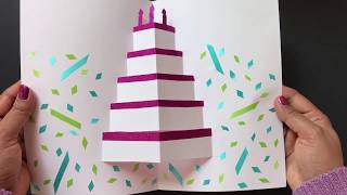 DIY Pop Up Cake Card  Easy Birthday Card [upl. by Odetta]