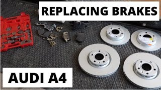 HOW TO REPLACE BRAKES  AUDI A4 B6 B7 20022008 [upl. by Piotr11]