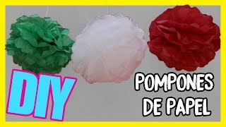 Cómo hacer POMPONES DE PAPEL CHINA  DIY  Nadia Elias [upl. by Nagrom]