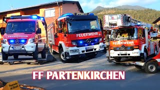 Alarmierung amp Ausrücken ELW  LF 20  DLK 2312 Freiwillige Feuerwehr Partenkirchen [upl. by Selway]