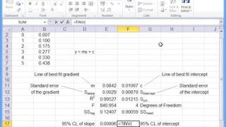 Using LINEST in Excel [upl. by Clougher]